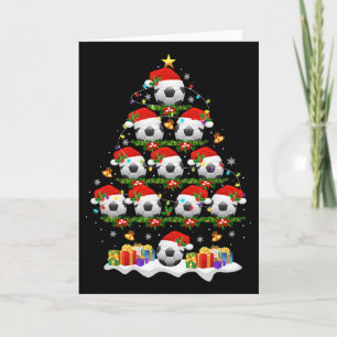 Fußball Weihnachtsbaum Lichter Lustiges Xmas Junge Karte