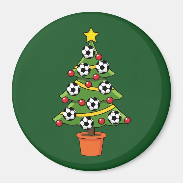 Fußball Weihnachtsbaum Magnet (Vorne)