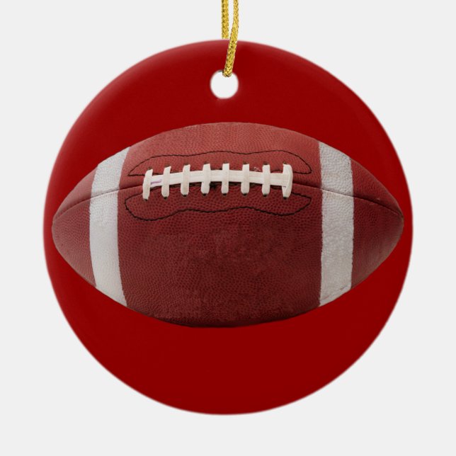 Fußball-Weihnachtsbaum-Verzierung Keramikornament (Vorne)