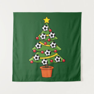 Fußball Weihnachtsbaum Wandteppich