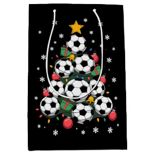 Fußball-Weihnachtsbaum Xmas-Spieler Fußballfan Mittlere Geschenktüte