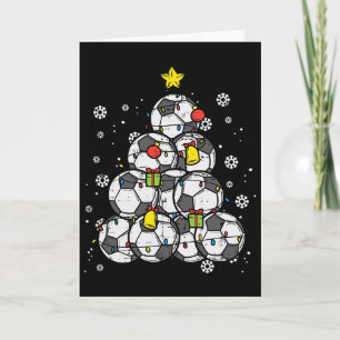 Fußball-Weihnachtsbaum Xmas-Spieler Jungen Mädchen Karte