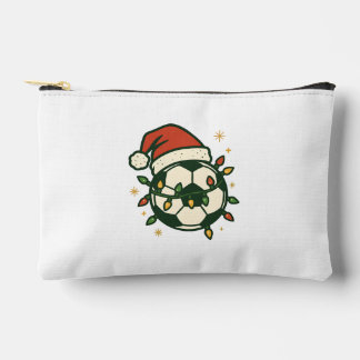 Fußball-Weihnachtsbeleuchtung Santa Hut Lustig Zubehörtasche