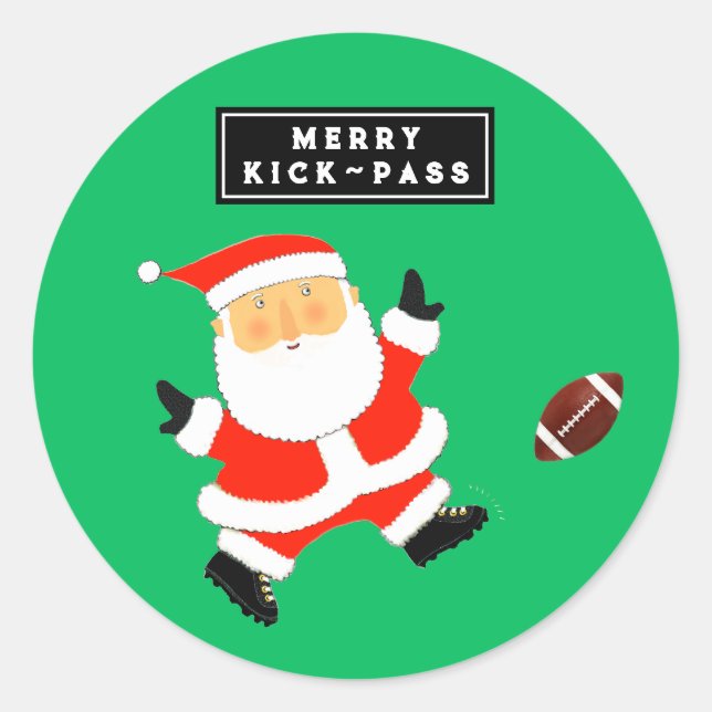 Fußball Weihnachtsfeiertag Runder Aufkleber (Vorderseite)