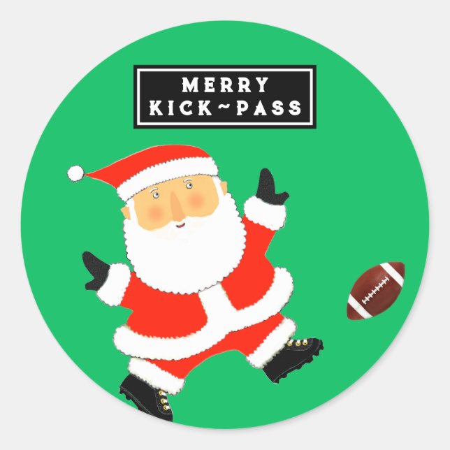 Fußball Weihnachtsfeiertag Runder Aufkleber (Vorderseite)
