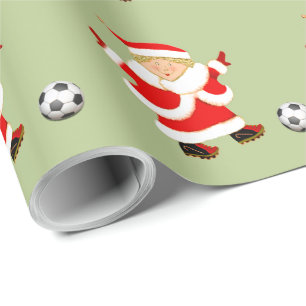 Fußball-Weihnachtsgeschenk für Mädchen Geschenkpapier