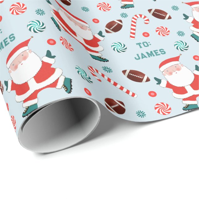 Fußball Weihnachtsgeschenk Wrapping Paper Geschenkpapier (Rolleneckpunkt)
