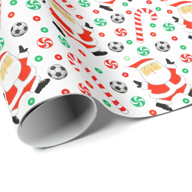 Fußball Weihnachtsgeschenke Wrapping Paper Geschenkpapier (Rolleneckpunkt)