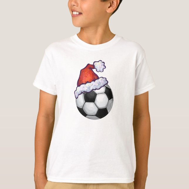 Fußball-Weihnachtshut T-Shirt (Vorderseite)