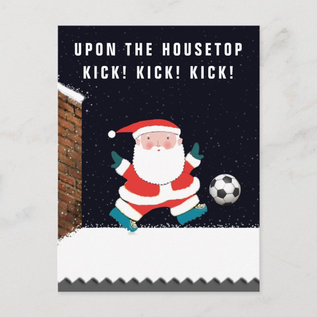 Fußball-Weihnachtskarten Feiertagspostkarte (Vorderseite)