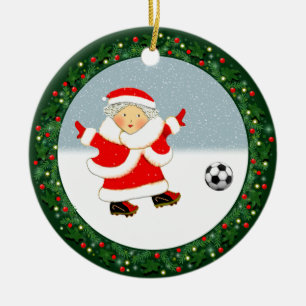 Fußball Weihnachtskollektion für Mädchen Keramik Ornament