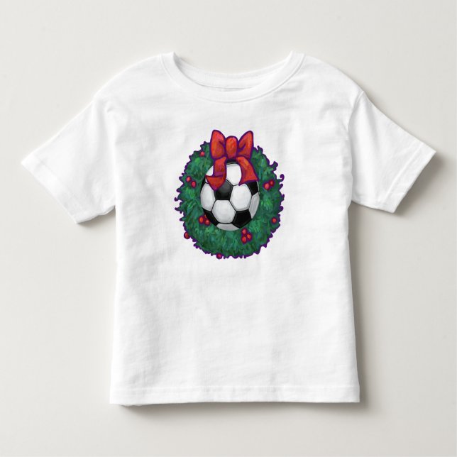 Fußball-Weihnachtskranz Kleinkind T-shirt (Vorderseite)