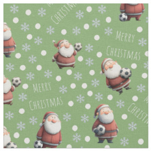 Fußball-Weihnachtsmann auf grüner Dollarnote Stoff