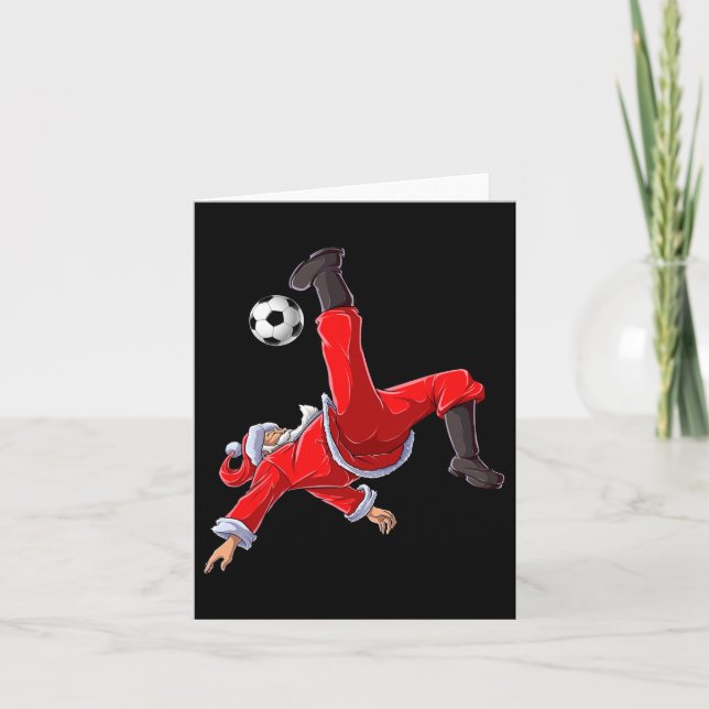 Fußball Weihnachtsmann Fahrrad Kick Xmas Jungs Män Karte (Vorderseite)
