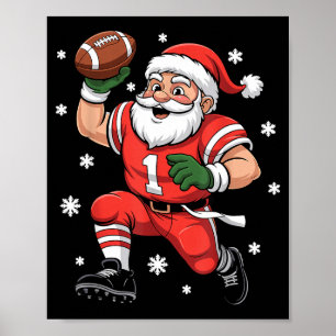 Fußball Weihnachtsmann Lineman Weihnachten Quarter Poster