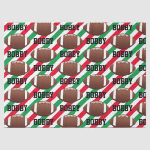 Fußball Weihnachtsnachtsnacht Name Streifen rot & Seidenpapier