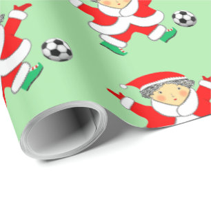 Fußball-Weihnachtspapier Geschenkpapier