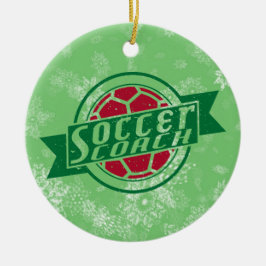 Fußball Weihnachtsschmuck, Fußball-Coach Keramikornament