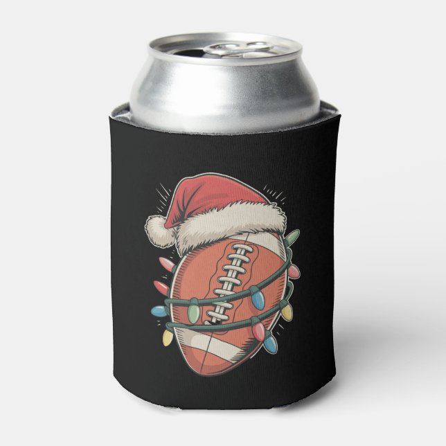 Fußball Weihnachtssport Weihnachtsmannmütze Dosenkühler (Kanne Vorderseite)