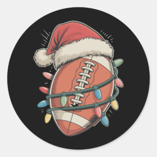 Fußball Weihnachtssport Weihnachtsmannmütze Runder Aufkleber