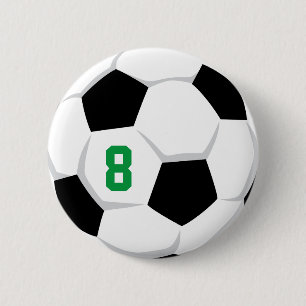 Fußball Weiß Schwarz Grün Benutzerdefinierte Team- Button