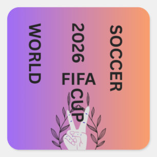 FUSSBALL-WELTMEISTERSCHAFT 2026 QUADRATISCHER AUFKLEBER
