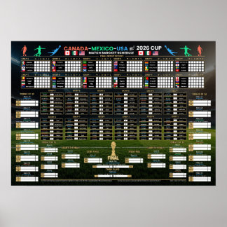 Fußball-Weltmeisterschaft 2026 Spielplan Poster