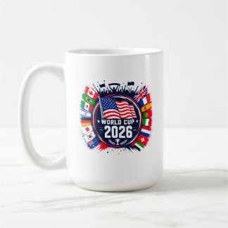 Fußball-Weltmeisterschaft 2026 T-Shirt mit Flaggen Kaffeetasse