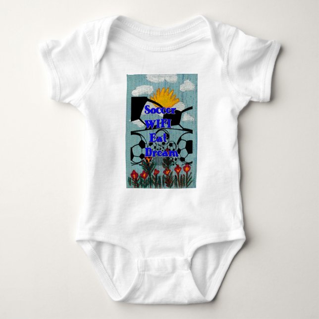 Fußball WIFI essen Traum - Spaß Sport Kunst drucke Baby Strampler (Vorderseite)