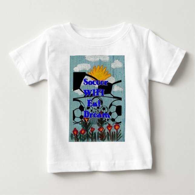 Fußball WIFI essen Traum - Spaß Sport Kunst drucke Baby T-shirt (Vorderseite)