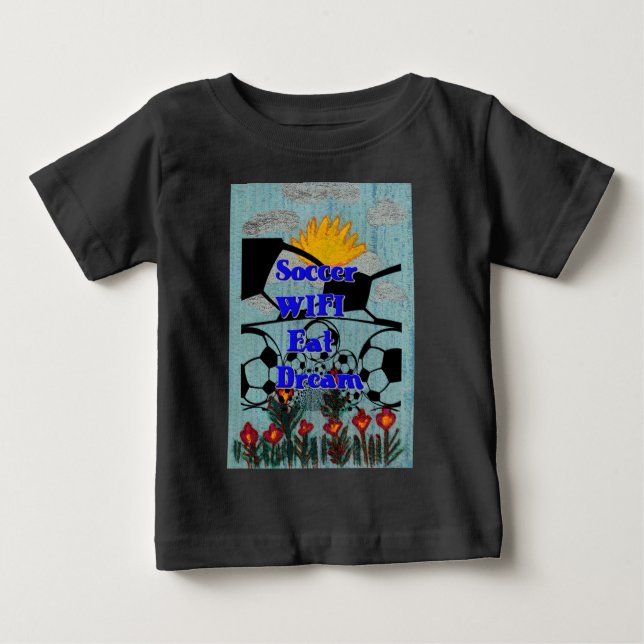 Fußball WIFI essen Traum - Spaß Sport Kunst drucke Baby T-shirt (Vorderseite)