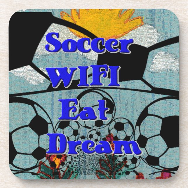 Fußball WIFI essen Traum - Spaß Sport Kunst drucke Getränkeuntersetzer (Vorderseite)