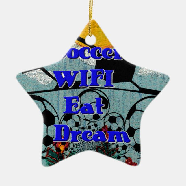 Fußball WIFI essen Traum - Spaß Sport Kunst drucke Keramikornament (Vorne)