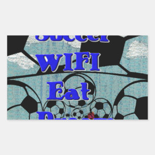 Fußball WIFI essen Traum - Spaß Sport Kunst drucke Rechteckiger Aufkleber