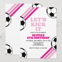 Fußball Wir kick's it Pink Stripe Birthday