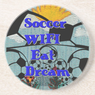 Fußball WLAN Essen Traum – Lustiger Sport Kunstpos Getränkeuntersetzer