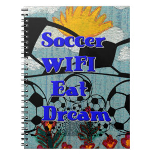 Fußball WLAN Essen Traum – Lustiger Sport Kunstpri Notizblock