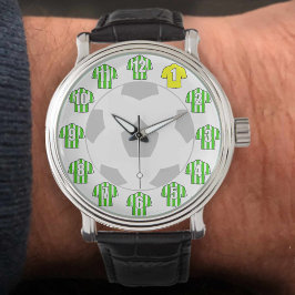 Fußball-WM - mit Shirts aus grünem Streifen Armbanduhr