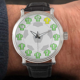 Fußball-WM - mit Shirts aus grünem Streifen Armbanduhr