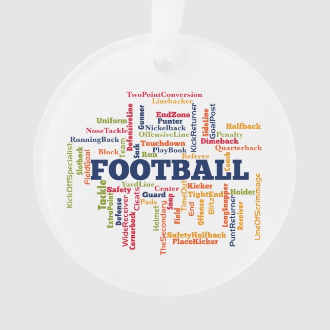 Fußball-Word-Wolke Ornament (Vorderseite)