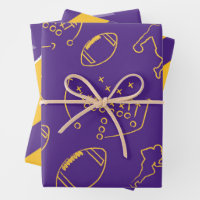 Fußball-Wrapping Papers - Lila und gelb