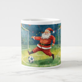 Fußball zu Weihnachten mit dem Weihnachtsmann Jumbo-Tasse