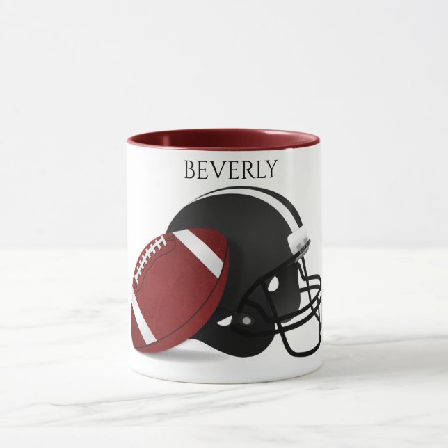 Fußball zwei farbige Tasse mit personalisiertem Na (Zentrum)