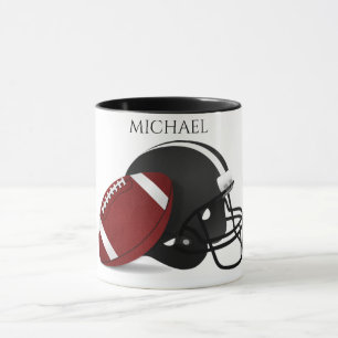 Fußball zwei Tasse mit personalisiertem Namen.