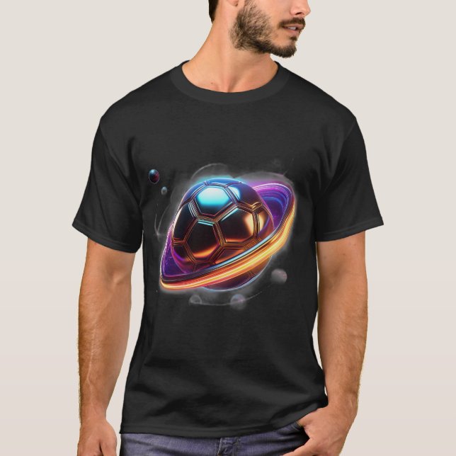Fußballball als Saturn-Planet, Phantastisches Spor T-Shirt (Vorderseite)