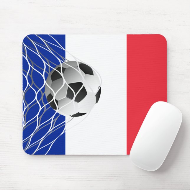 Fußballball auf französischer Flagge Mousepad (Mit Mouse)