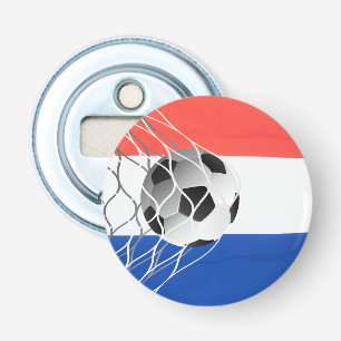 Fußballball auf niederländischer Flagge Flaschenöffner