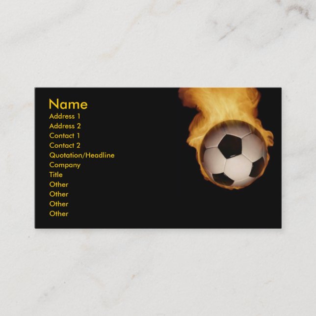 Fußballball auf Visitenkarte (Vorderseite)