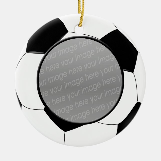 Fußballball-Foto Keramik Ornament (Vorne)