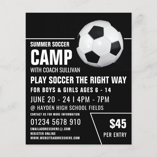 Fußballball, Fußballplatz-Flyer für Werbung im Fuß Flyer (Vorne)